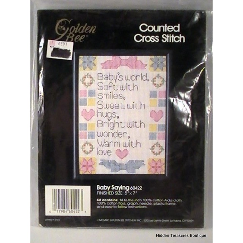 Baby Sayings Counted‎ Cross Stitch Kit by Golden Bee Stitchery Inc #6422
